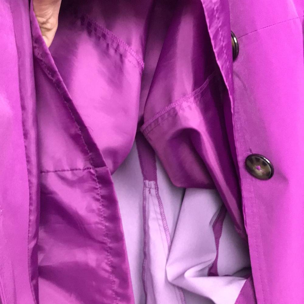London Fog Trench Coat Magenta / Purple Size Small - Picture 16 of 16
